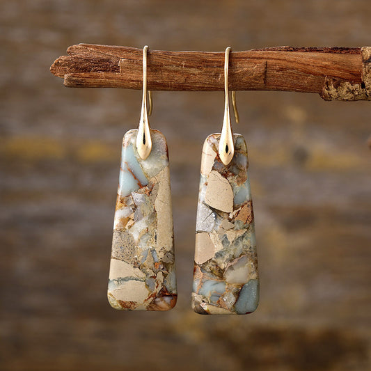 Copper Natural Stone Dangle Earrings