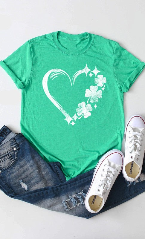 Distressed Clover Heart Tee