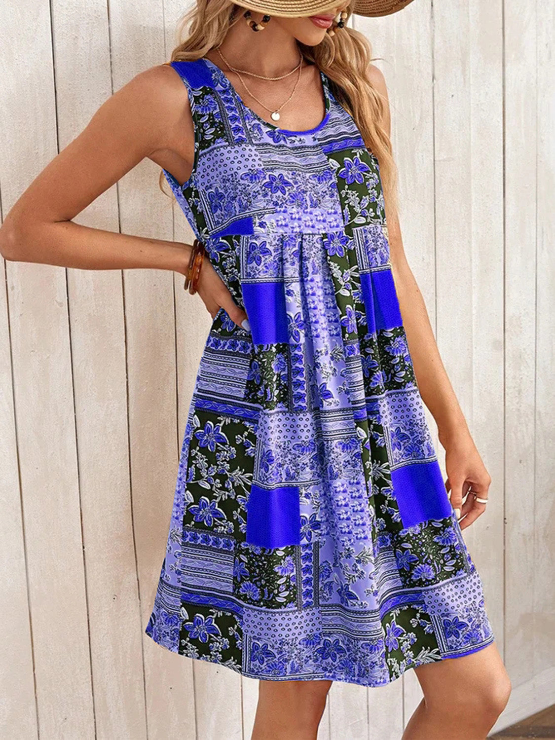 The Priscilla - Printed Sleeveless Mini Dress