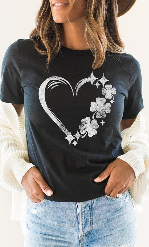 Distressed Clover Heart Tee