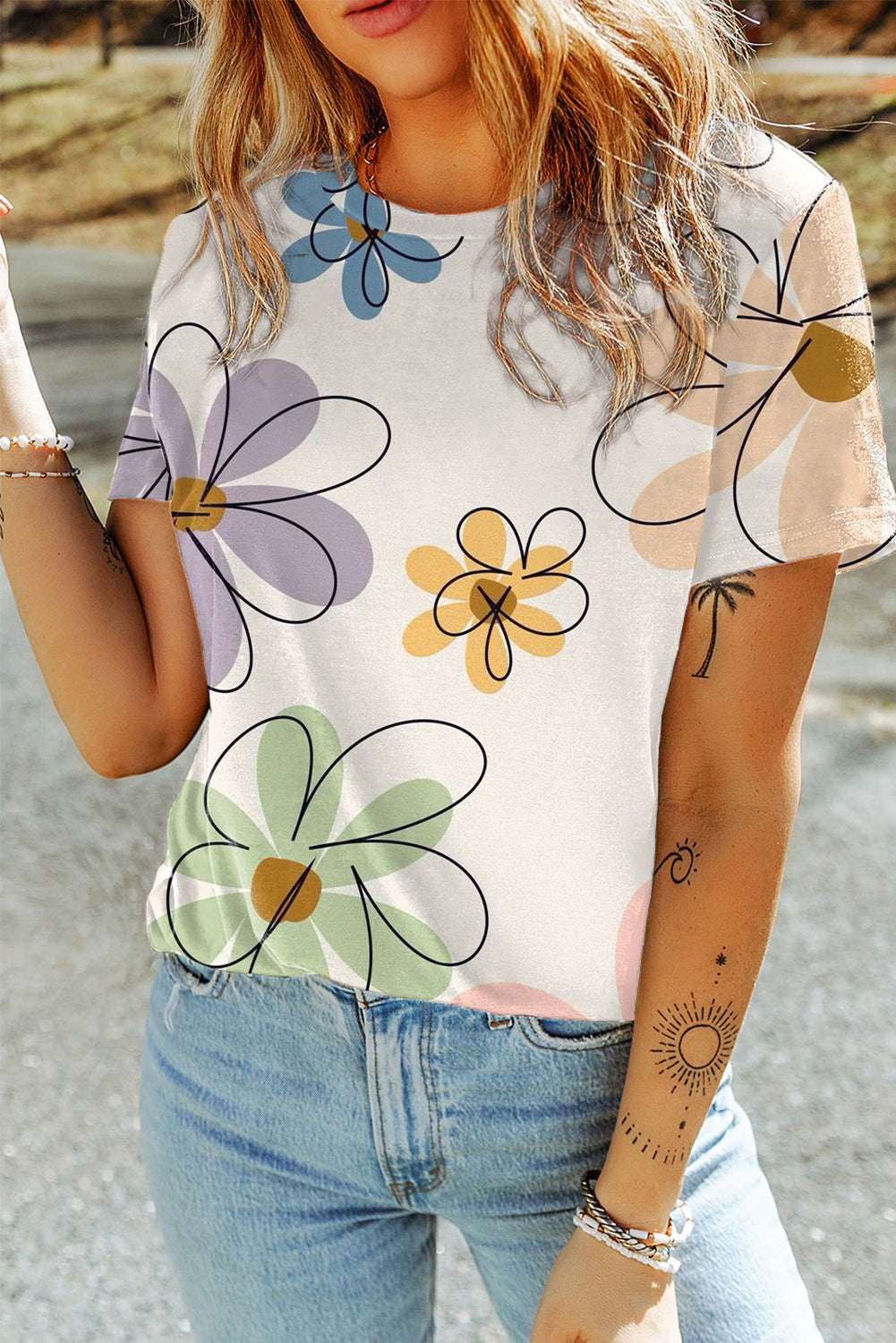 Summer Styling Flower Print T Shirt