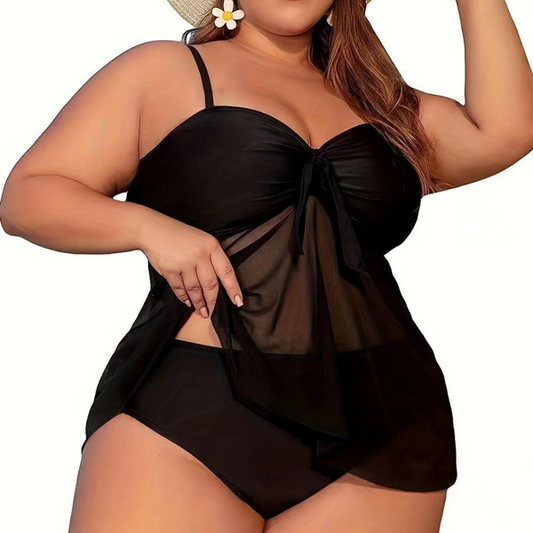 Women's Plus Size Tankini Swimsuit Layered 2 Piece Bikini Set HEQZUM6FUU elegantbunny