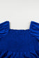 Dark Blue Shirred Ruffled Mini Dress