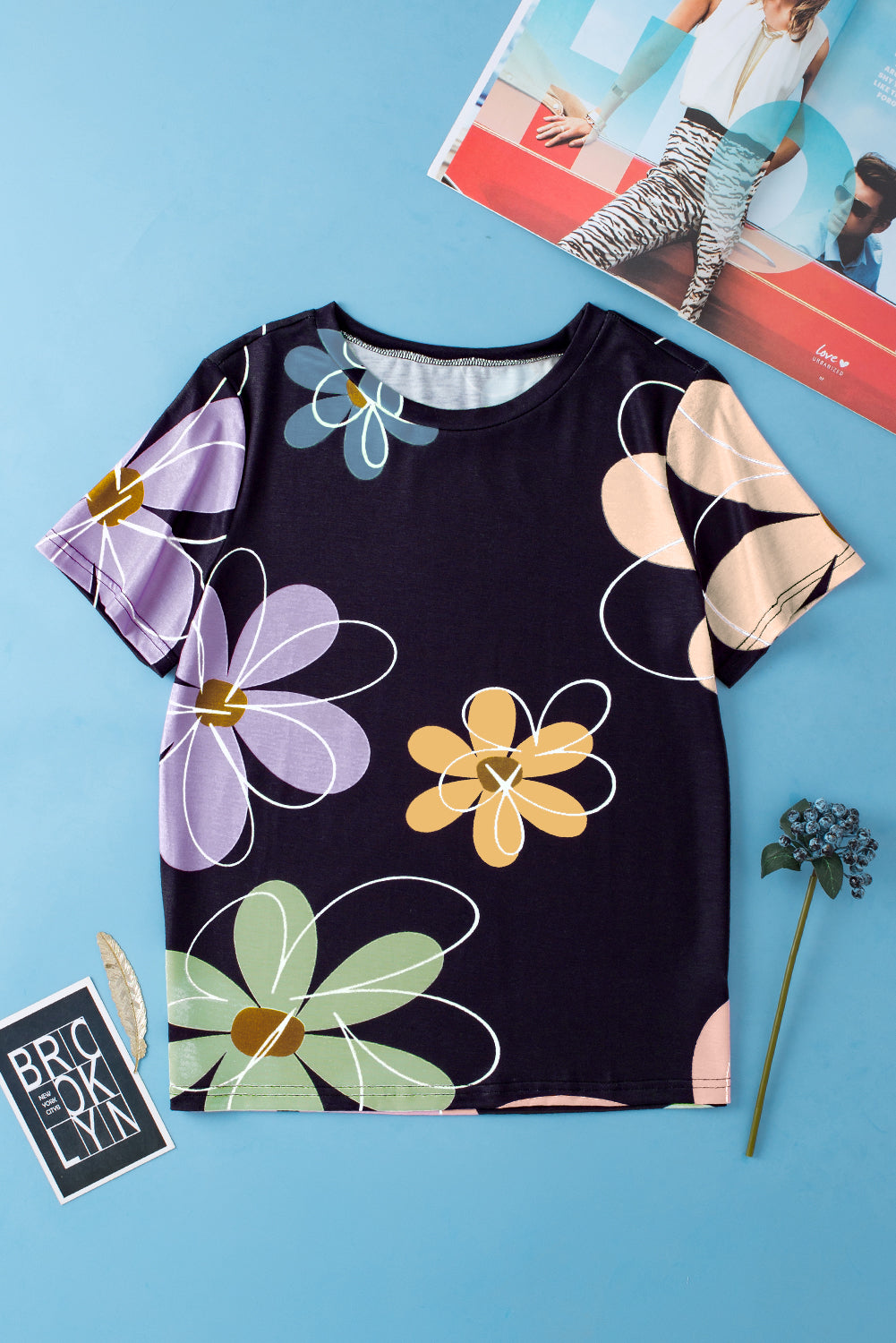 Summer Styling Flower Print T Shirt