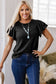 White Layered Ruffle Short Sleeve Round Neck Top elegantbunny