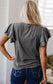 White Layered Ruffle Short Sleeve Round Neck Top elegantbunny