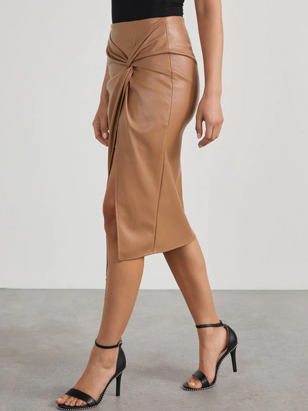 Fitted Faux Leather Skirt