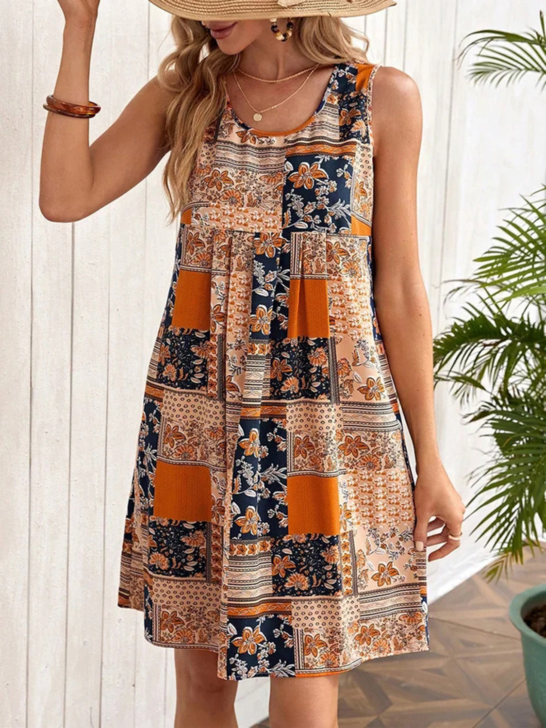 The Priscilla - Printed Sleeveless Mini Dress