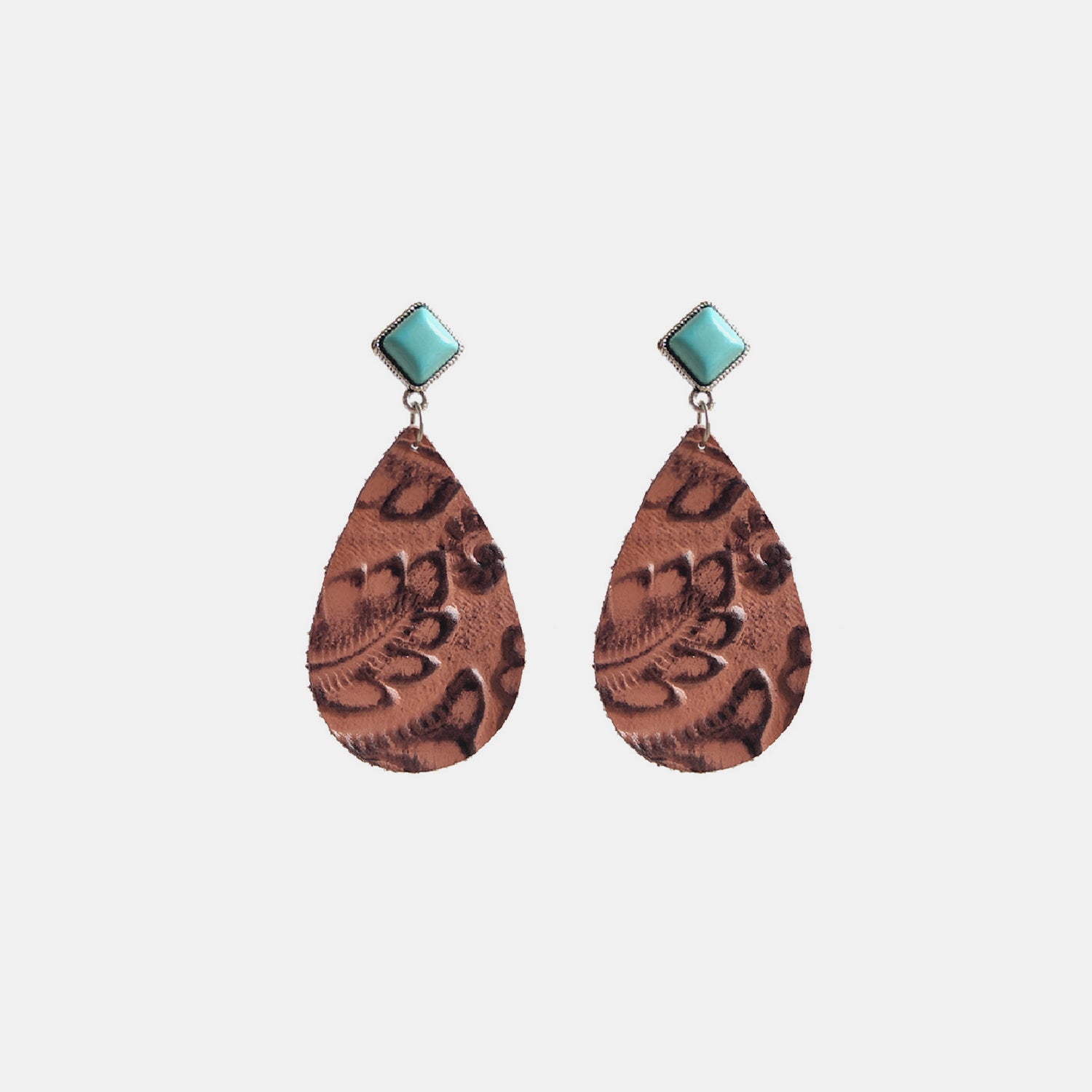 Artificial Turquoise Teardrop Variety Earrings