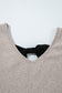 Gray Morn Ribbed Short Sleeve V Neck Colorblock Bow Back Top elegantbunny