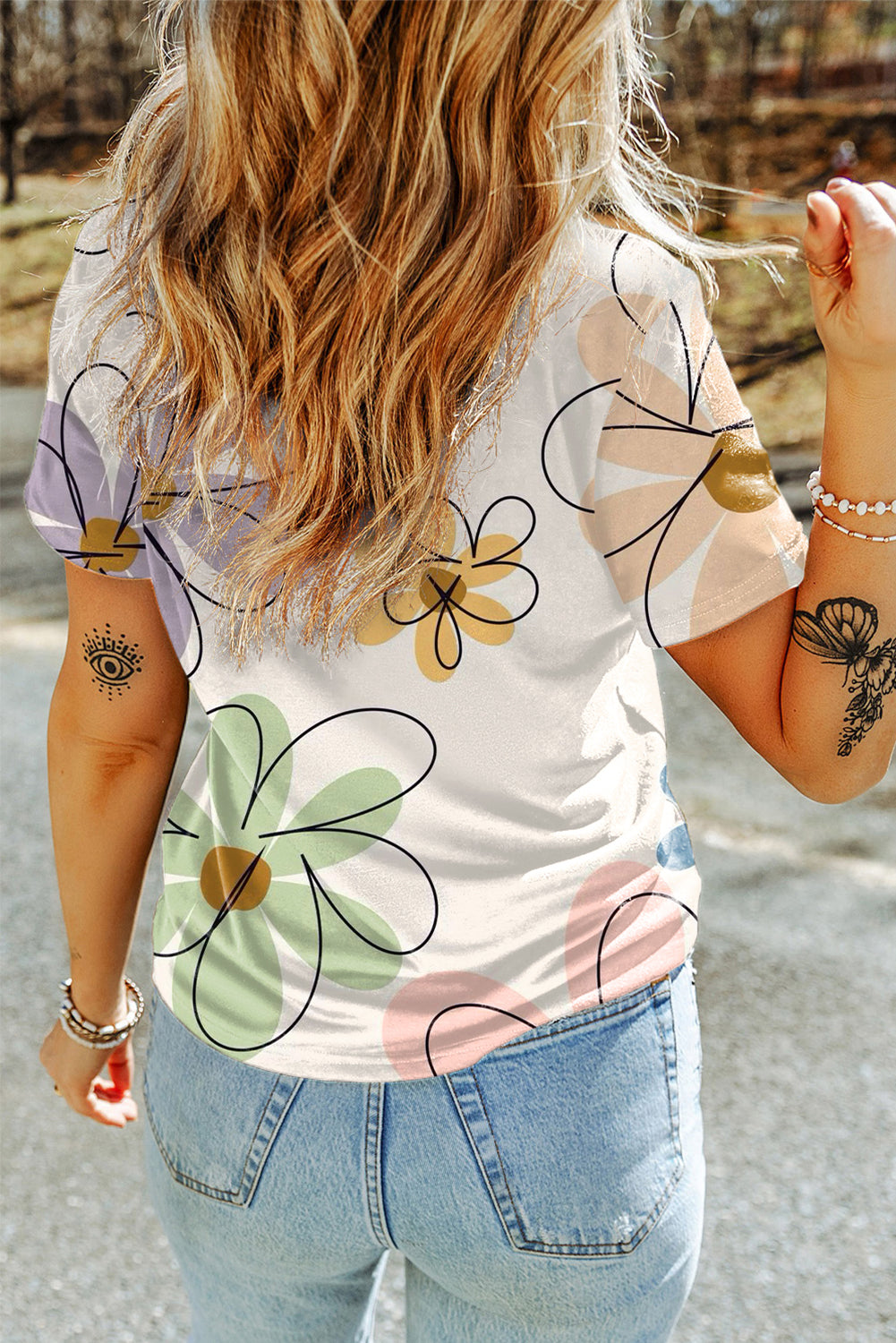 Summer Styling Flower Print T Shirt