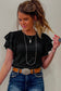 White Layered Ruffle Short Sleeve Round Neck Top elegantbunny