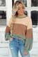 Textured Color Block Bubble Sleeve Top elegantbunny