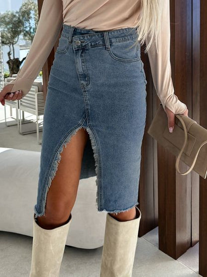 Vintage High Waist Denim Skirt3