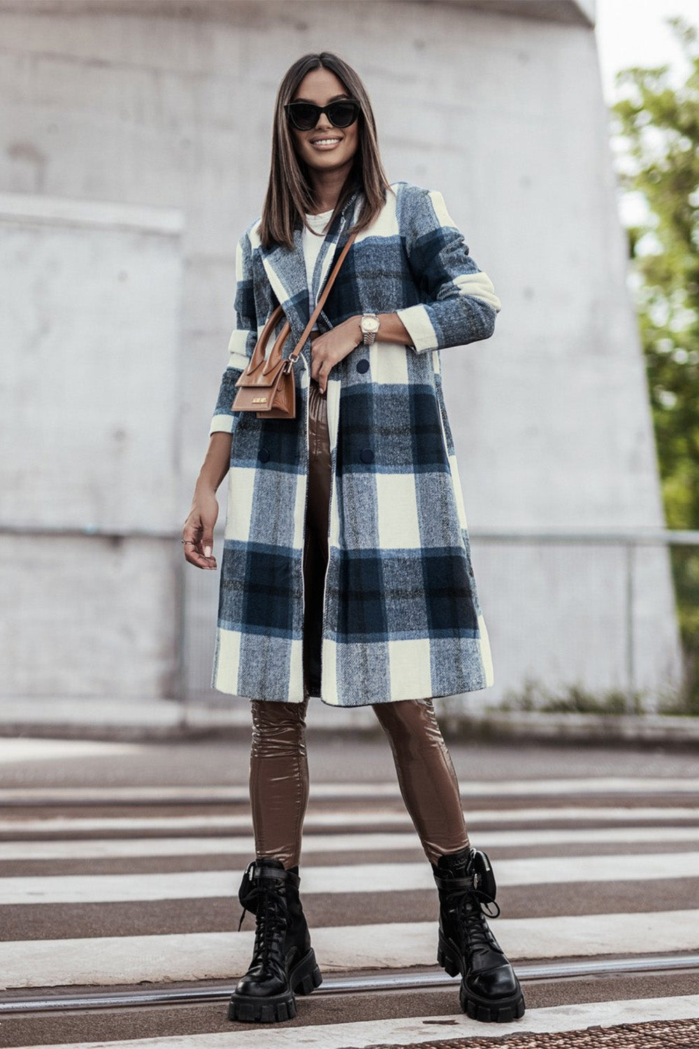 Pretty In Plaid II Button Up Collar Coat elegantbunny