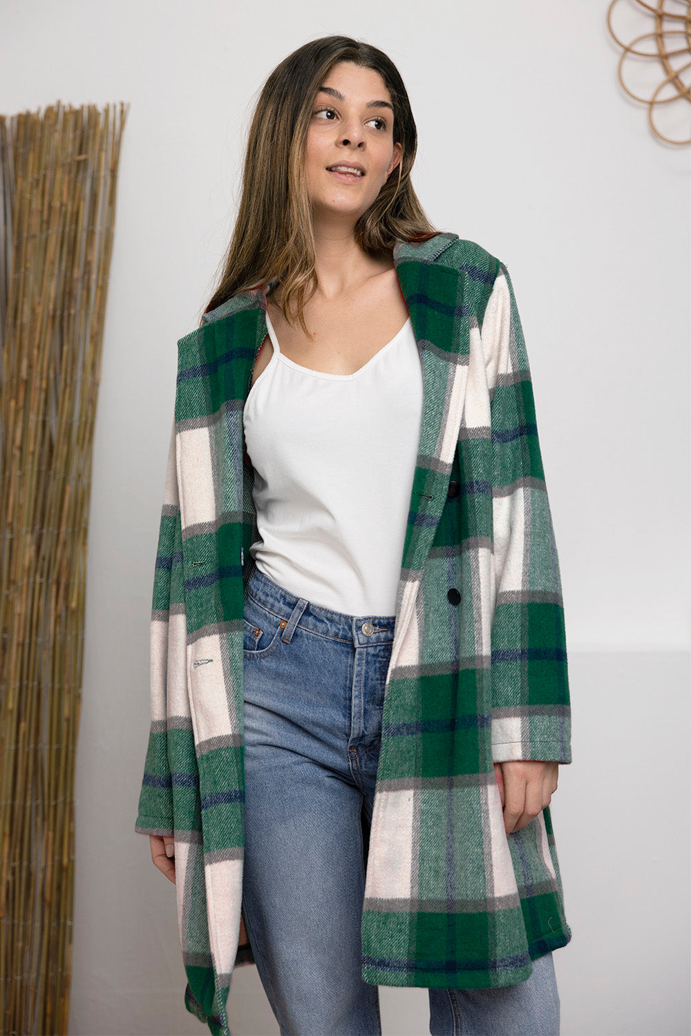 Pretty In Plaid II Button Up Collar Coat elegantbunny