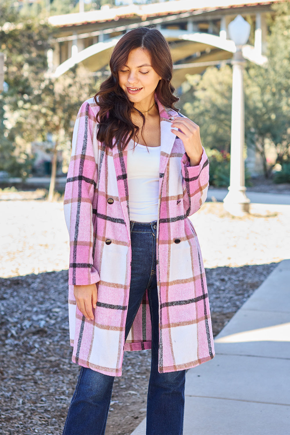 Pretty In Plaid II Button Up Collar Coat elegantbunny