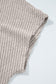 Gray Morn Ribbed Short Sleeve V Neck Colorblock Bow Back Top elegantbunny