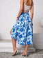 Summer Slit Printed Midi Skirt