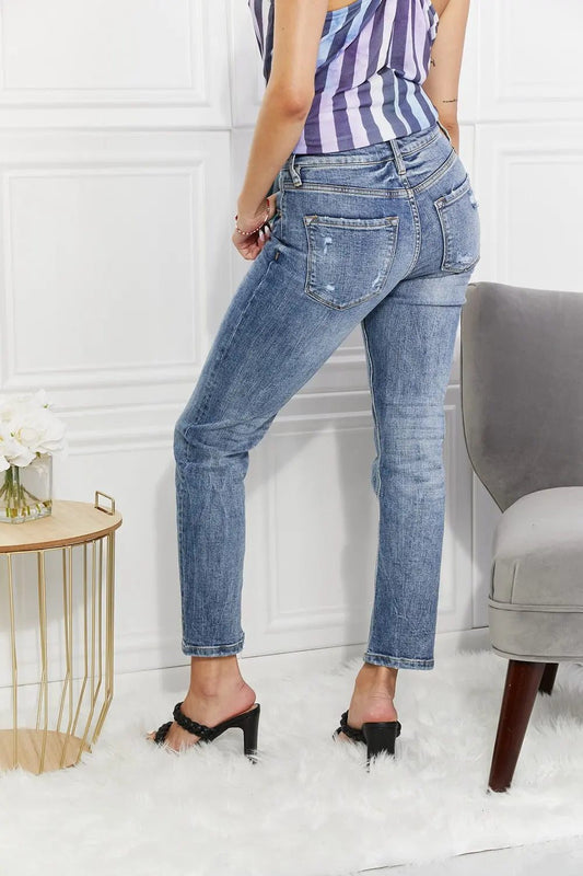 Amara High Rise Straight Jeans Slim
