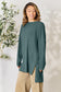 Richly Ribbed Round Neck Long Sleeve Top