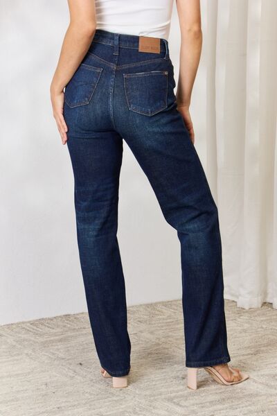 Judy Blue Full Size Button-Fly Straight Jeans elegantbunny