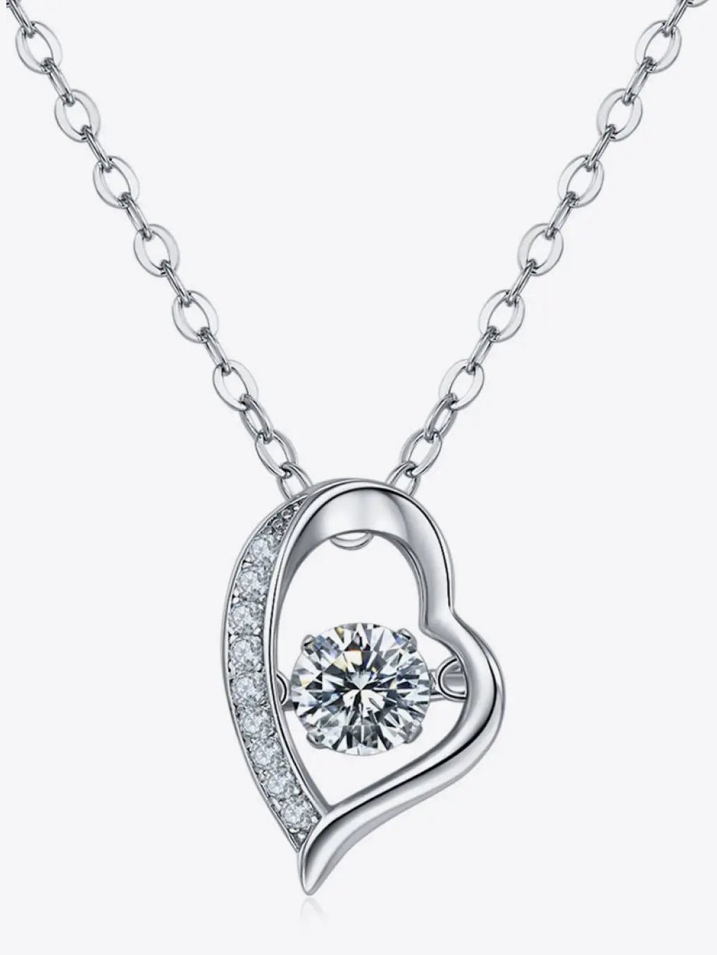 925 Sterling Silver Moissanite Pendant Necklace 