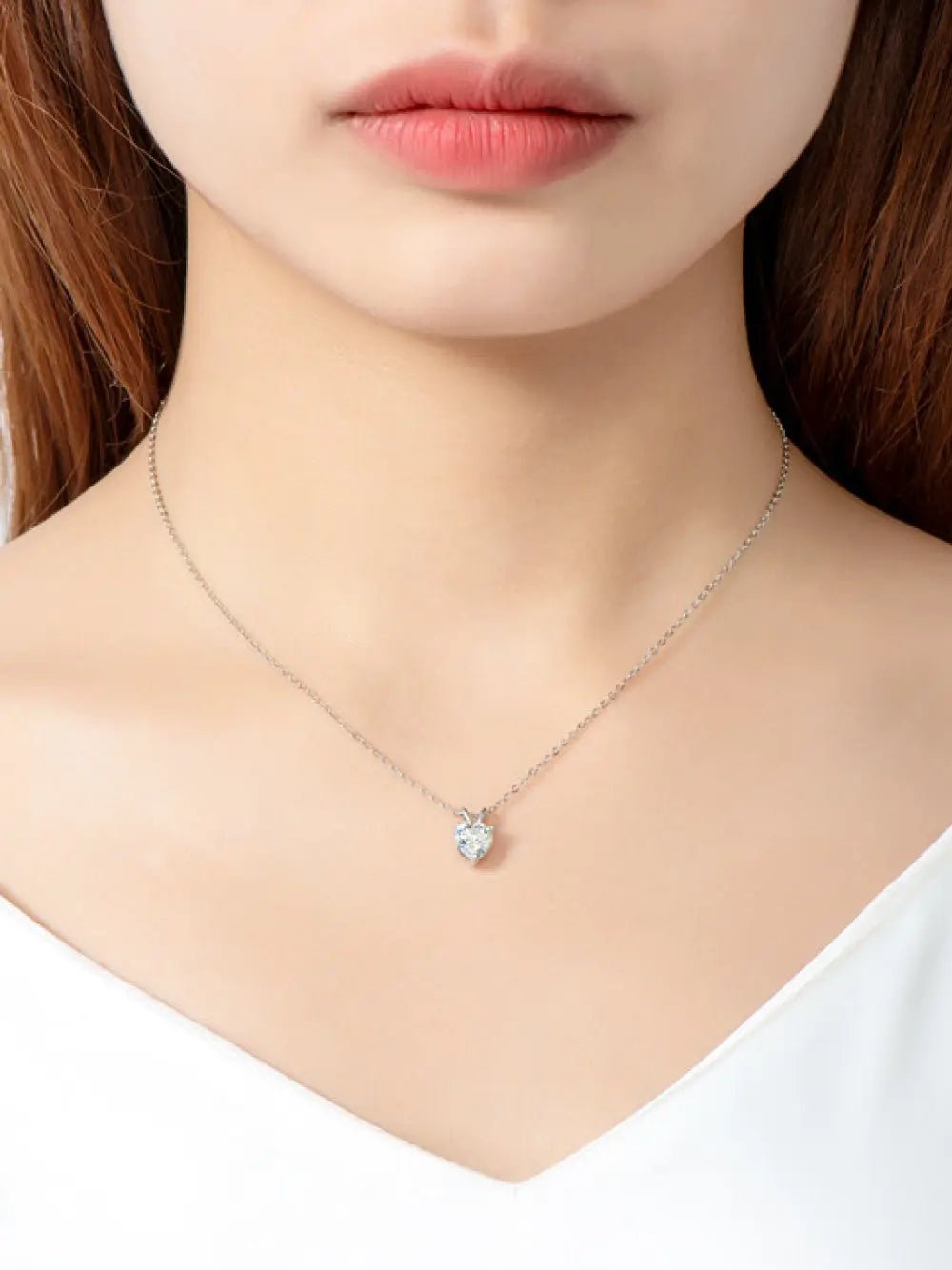 Heart-Shaped 1 Carat Moissanite Pendant Necklace Trendsi