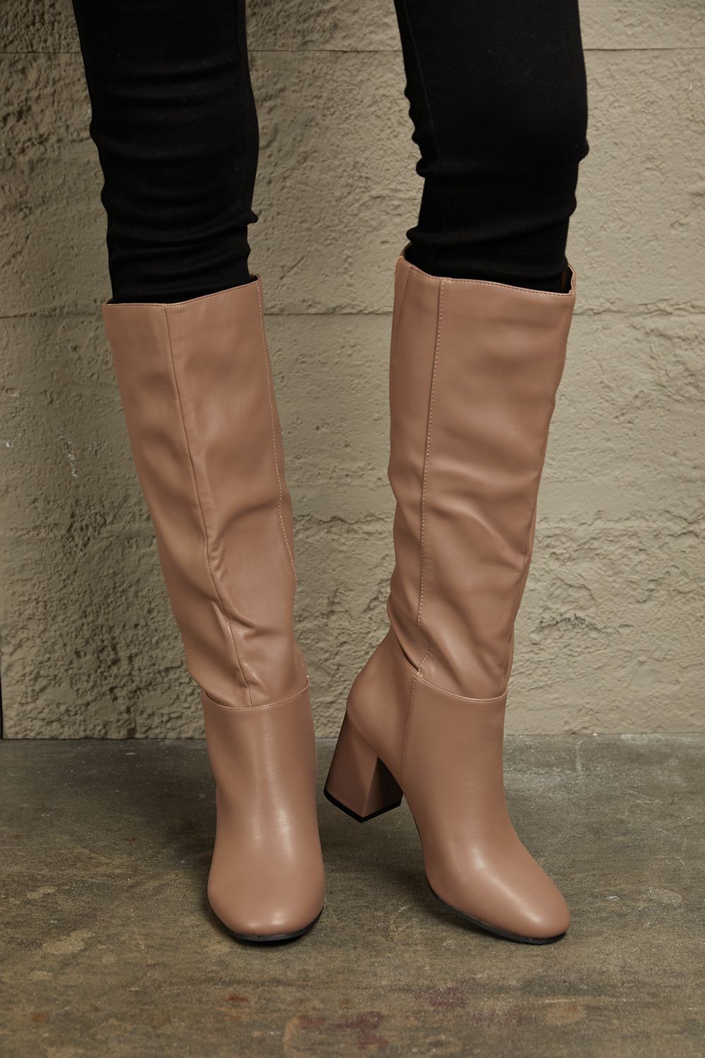 Block Heel Knee High Fall Boots