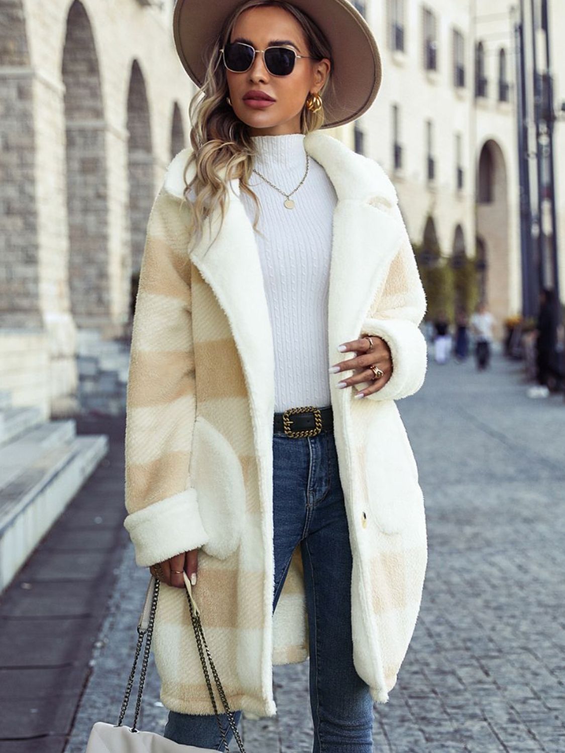 Pretty in Plaid Button Down Coat with Pockets