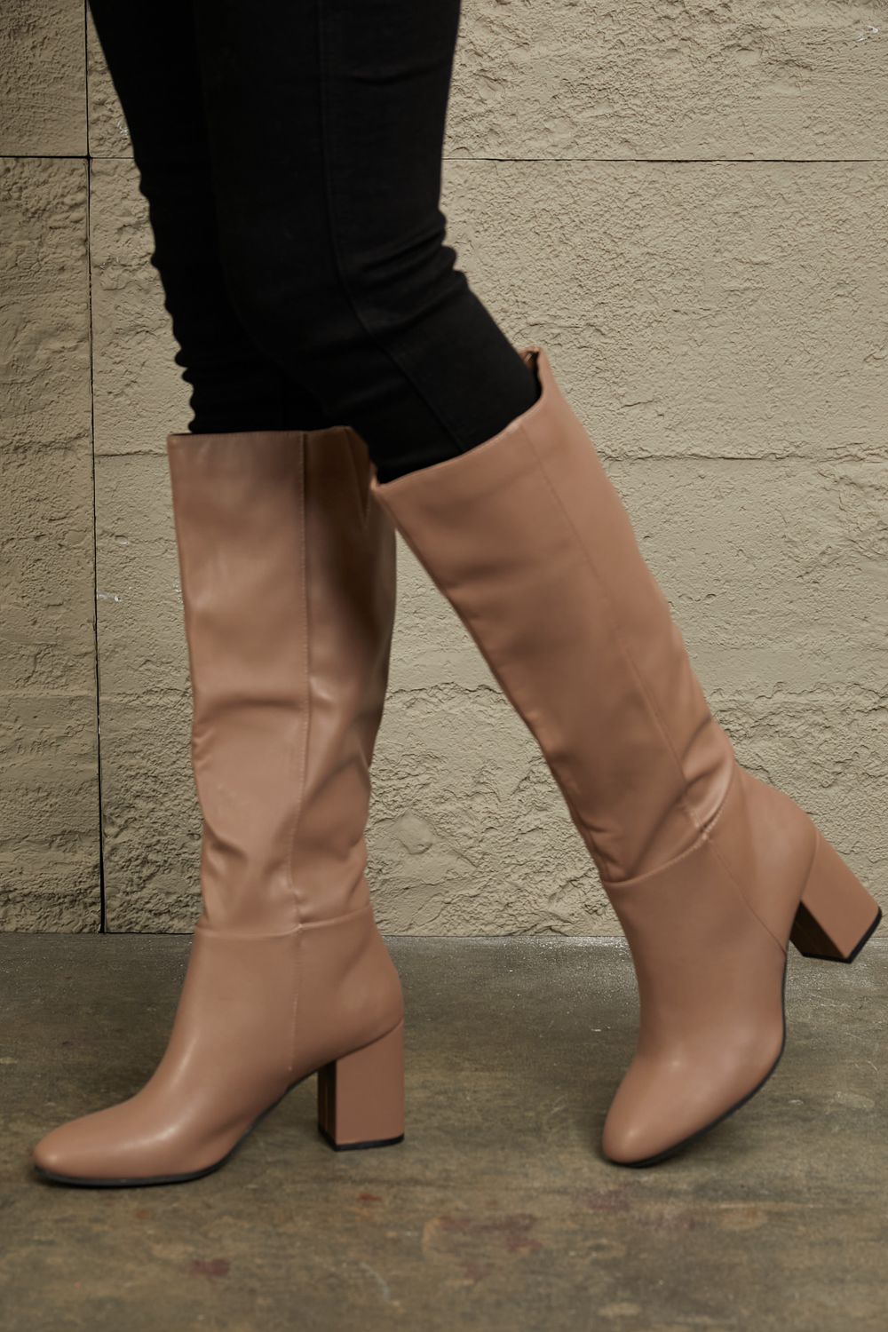 Block Heel Knee High Fall Boots