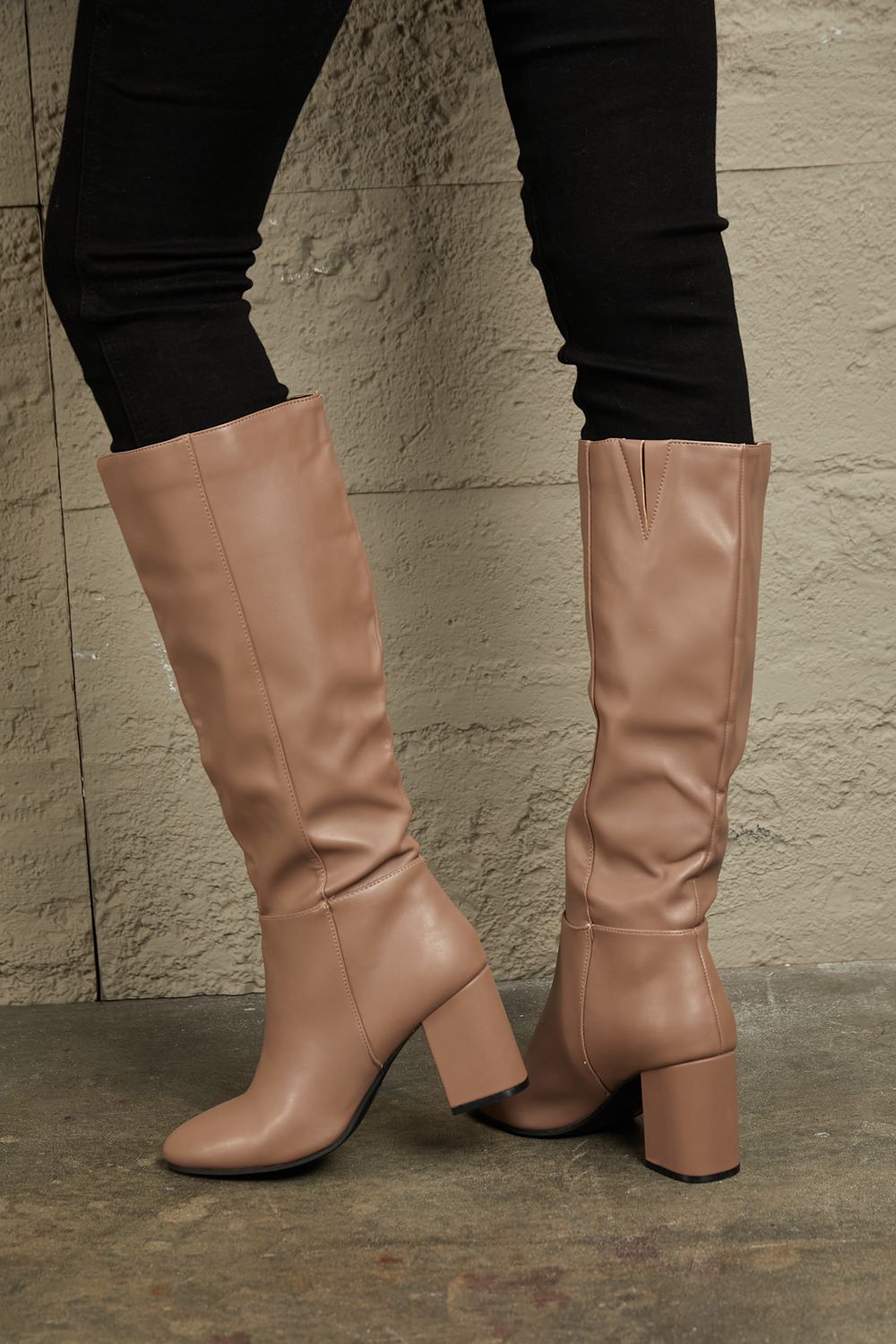 Block Heel Knee High Fall Boots